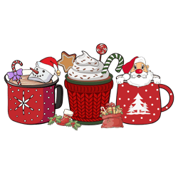 christmas santa snowman png, santa clause coffee xmas png, snowman christmas coffee png, christmas png, instant download