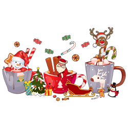 christmas coffee santa snowman png, santa coffee xmas png, snowman christmas coffee png, christmas png, instant download