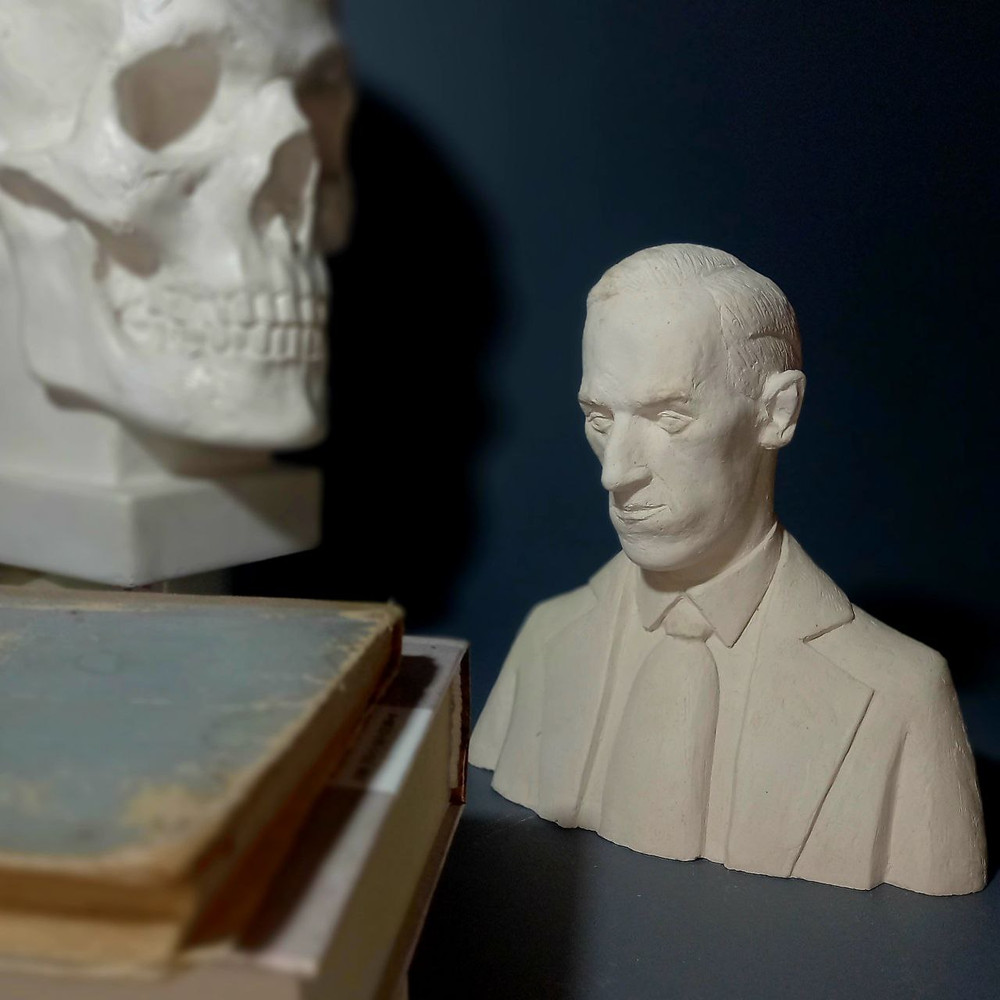Howard Lovecraft Handcrafted Head Sculpture Interior Object 0