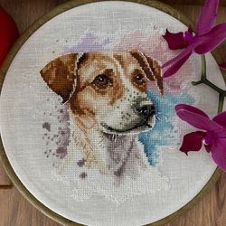 jack russell terrier portrait cross stitch pdf pattern