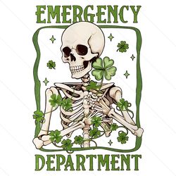 Emergency Department St Patricks Day Skeleton PNG File Digital