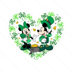 St Patricks Day Disney Minnie Mickey Lucky Heart PNG Digital Design