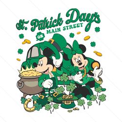 St Patricks Day On Main Street Mickey And Minnie PNG Digital Design