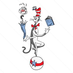 cat in the hat read across america day svg digital design