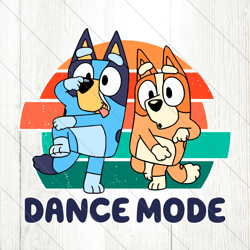 Retro Bluey Bingo Dance Mode SVG File Digital