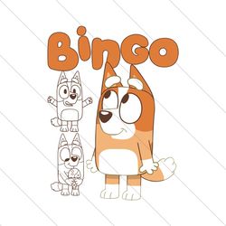 Retro Bingo Bluey Cartoon Character SVG File Digital