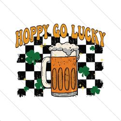Hoppy Go Lucky Drinking Shamrock St Patricks Day SVG File Digital