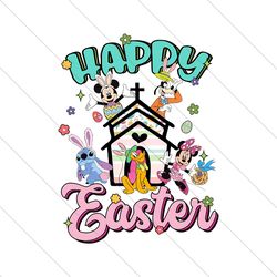 Happy Easter Disney Bunny Characters PNG File Digital