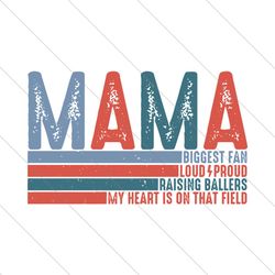 Baseball Mama Biggest Fan Loud Proud SVG File Digital
