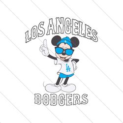 Mickey Mouse Los Angeles Dodgers Baseball SVG File Digital