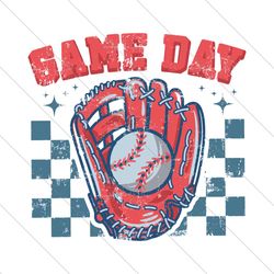 Checkered Game Day Baseball SVG File Instant Download File Digital