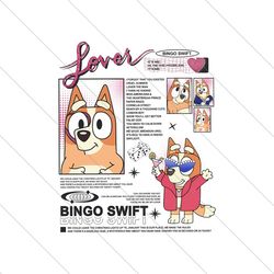 bingo swift lover bluey eras tour png file digital