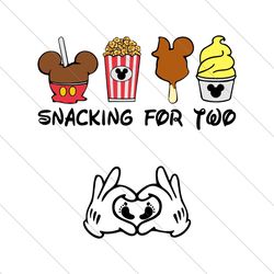 Disney Snacking For Two Pregnancy Announcement SVG File Digital