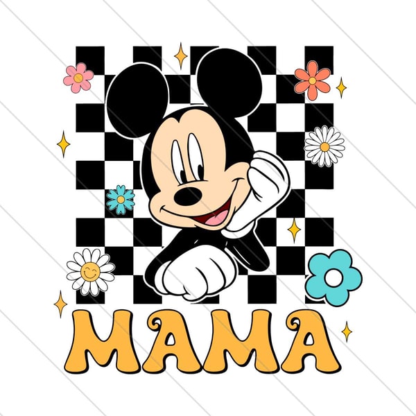 Checkered Mama Mickey Mouse Mothers Day SVG File Digital - Inspire Uplift