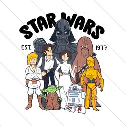 Star Wars Est 1977 Disney Characters PNG File Digital