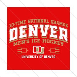 10 Time National Champions Denver Ice Hockey SVG File Digital