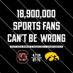 Sports Fan Cant Be Wrong 2024 NCAA Basketball SVG File Digital