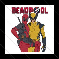 funny deadpool and wolverine superhero png file digital
