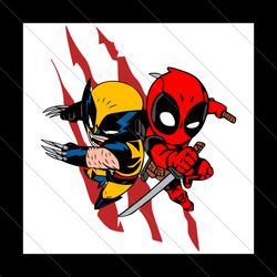 cartoon deadpool and wolverine movie svg file digital
