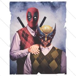 retro deadpool and wolverine brothers movie png file digital