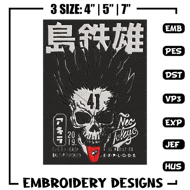 Akira 41 Poster Embroidery Design, Akira Embroidery, Embroidery File,Anime Embroidery, Anime shirt, Digital download..jpg