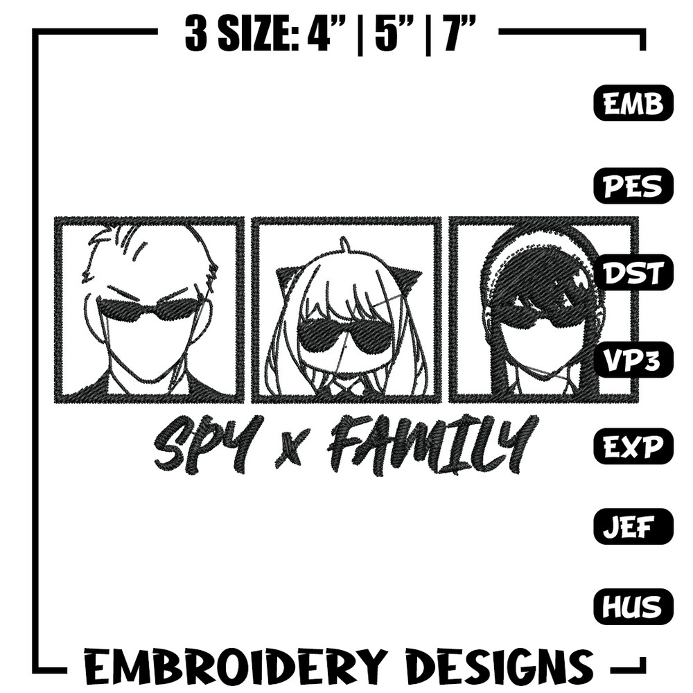 Anya family Embroidery Design, Spy x family Embroidery, Embroidery File, Nike Embroidery, Anime shirt, Digital download.jpg