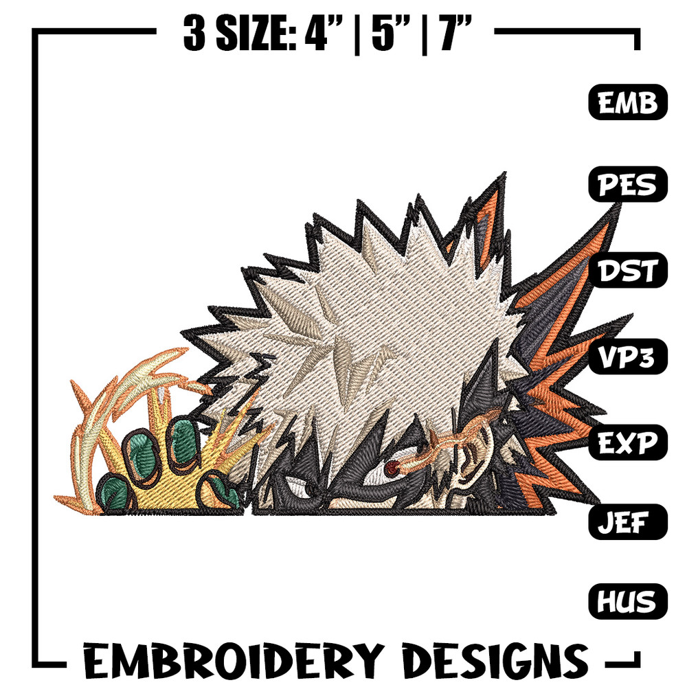 Bakugo Peeker Embroidery Design, Mha Embroidery, Embroidery File, Anime Embroidery, Anime shirt, Digital download..jpg