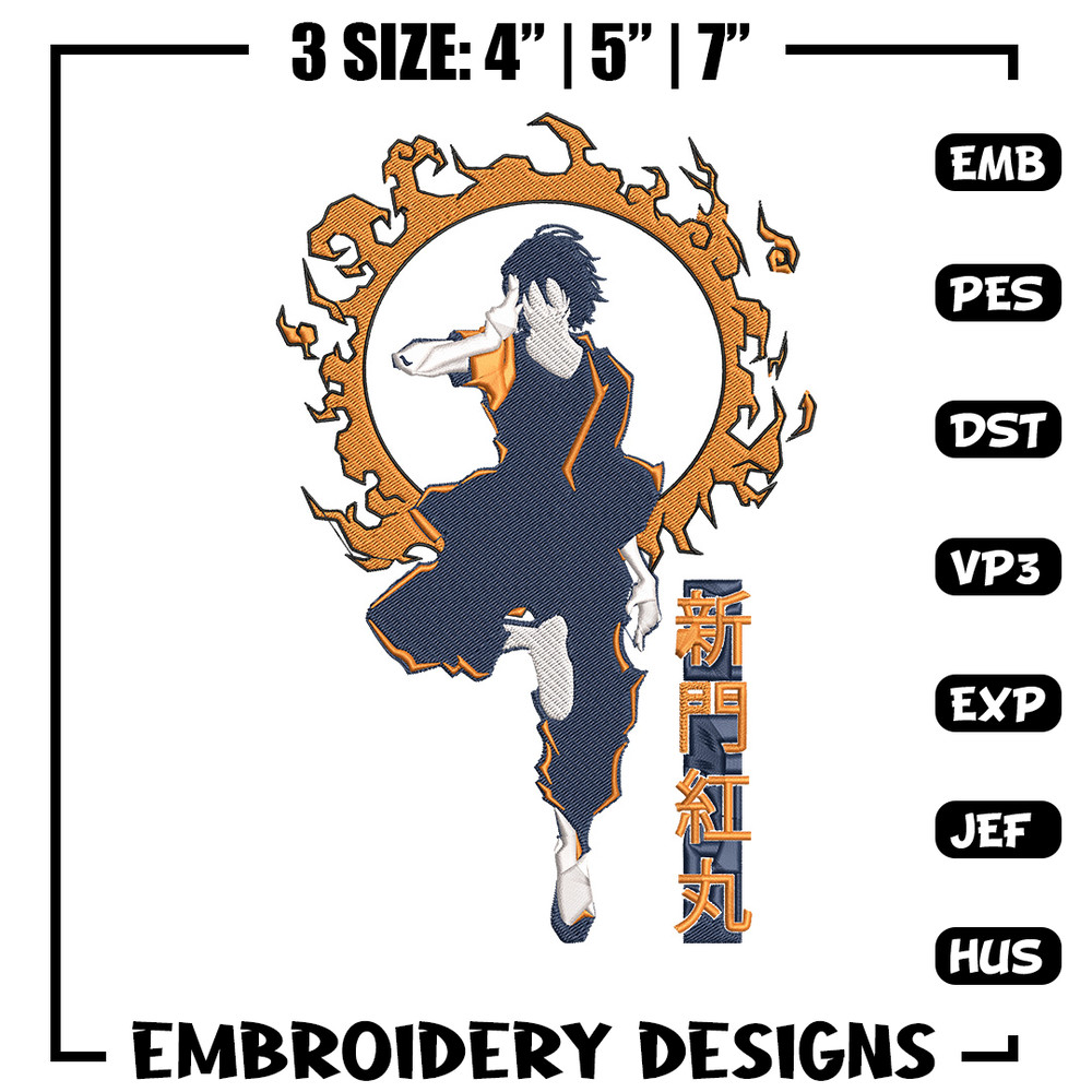 Benimaru Embroidery Design, Enen no Shouboutai Embroidery,Embroidery File,Anime Embroidery,Anime shirt,Digital download..jpg