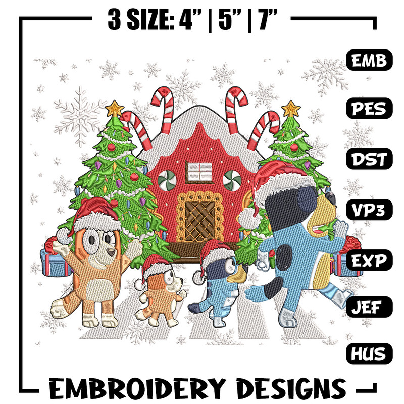 Bluey family Embroidery Design,Bluey Embroidery, Embroidery File, Chrismas Embroidery, Anime shirt, Digital download.jpg