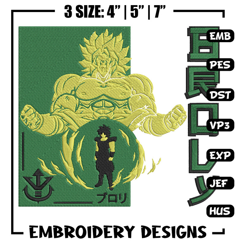Broly poster Embroidery Design, Dragonball Embroidery, Embroidery File, Anime Embroidery, Anime shirt, Digital download.jpg