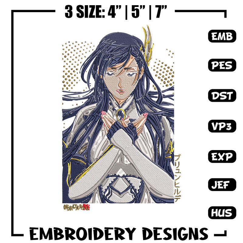 Brunhilde poster Embroidery Design, Ragnarok Embroidery, Embroidery File, Anime Embroidery, Anime shirt,Digital download.jpg