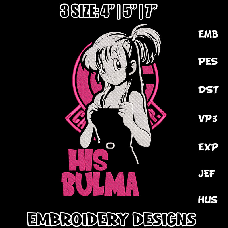 Bulma poster Embroidery Design, Dragonball Embroidery, Embroidery File, Anime Embroidery, Anime shirt, Digital download.jpg