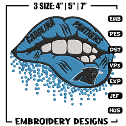 Carolina Panthers dripping lips embroidery design, Carolina Panthers embroidery, NFL embroidery, logo sport embroidery.