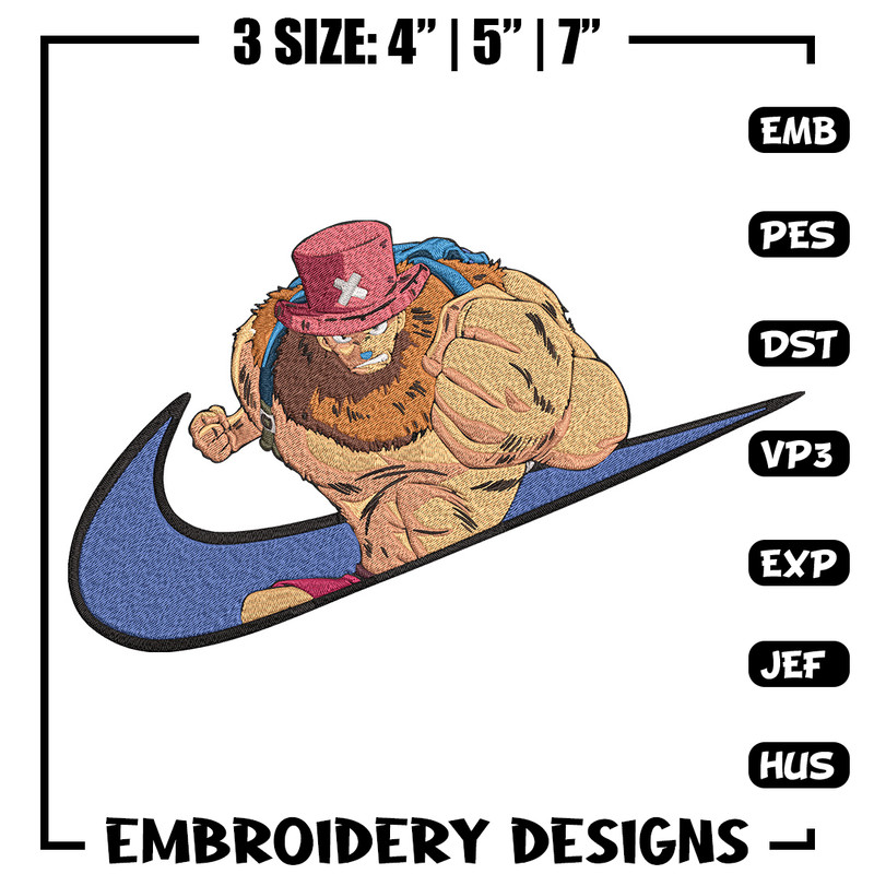 Choper x nike Embroidery Design, One piece Embroidery, Embroidery File, Nike Embroidery, Anime shirt, Digital download.jpg