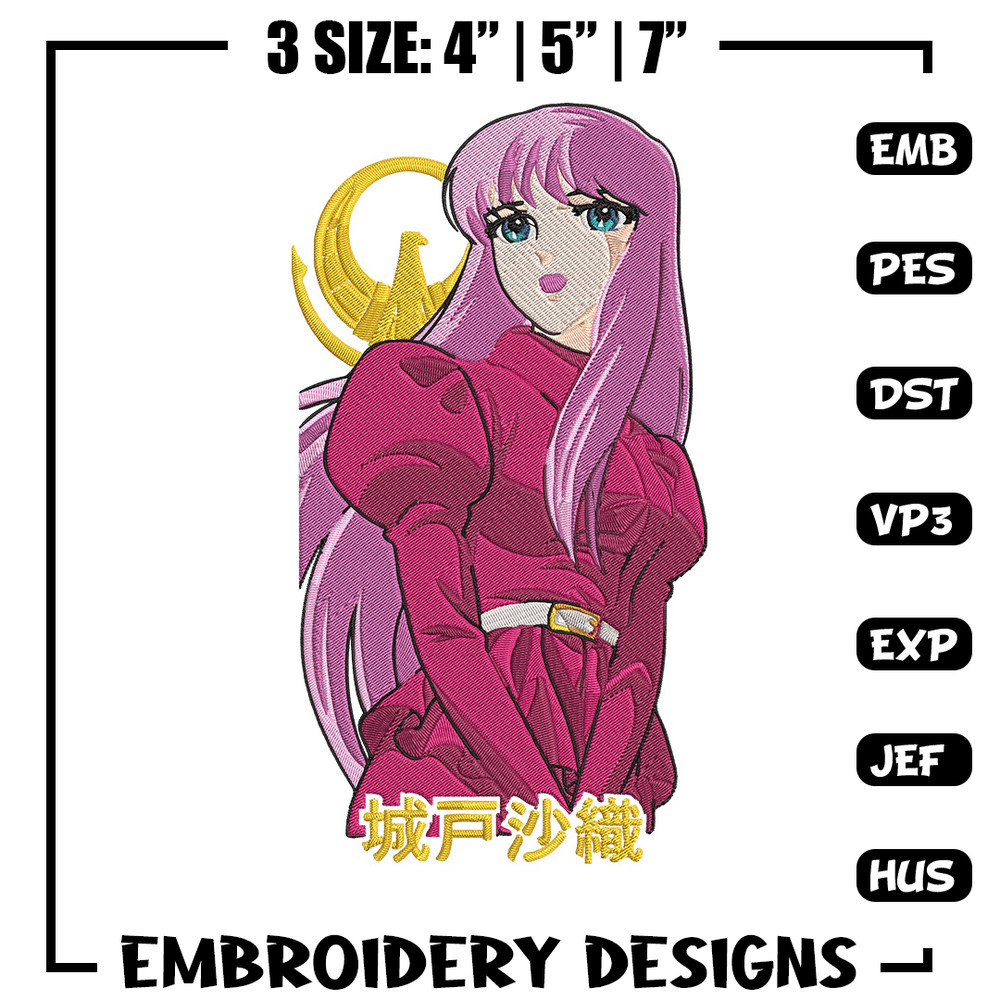 Saori Kido Embroidery Design, Athena Embroidery, Embroidery File, Anime Embroidery, Anime shirt, Digital download.jpg