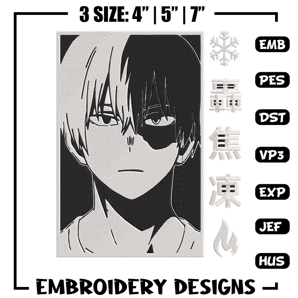 Shouto poster Embroidery Design, Mha Embroidery, Embroidery File, Anime Embroidery, Anime shirt, Digital download.jpg