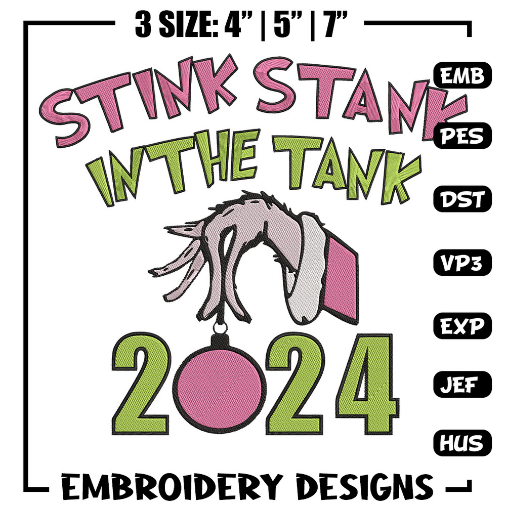 Stink stank Embroidery Design, Grinch Embroidery, Embroidery File, Chrismas Embroidery, Anime shirt, Digital download..jpg