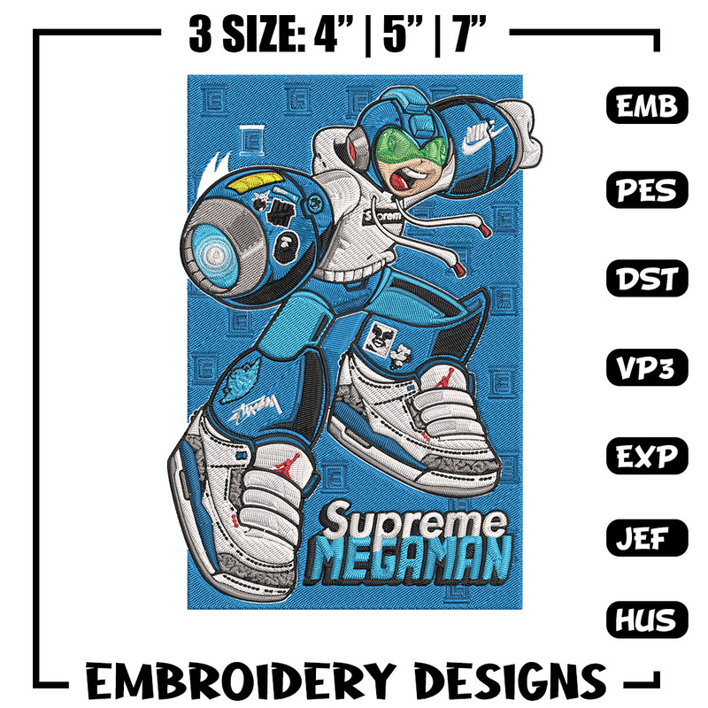 Supreme megaman Embroidery Design, Megaman Embroidery, Embroidery File, Supreme Embroidery, Anime shirt, Digital download.jpg