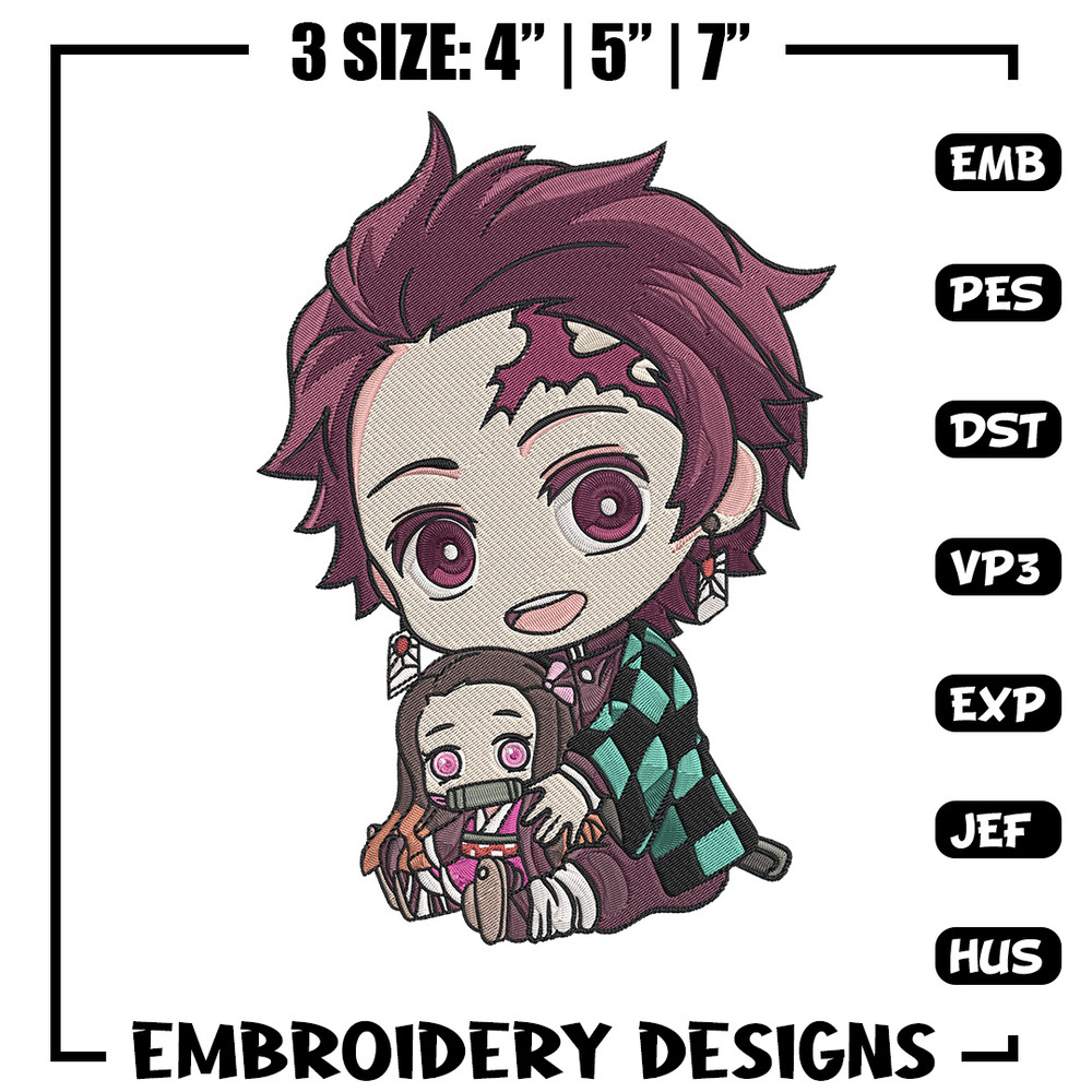 Tanjiro chibi Embroidery Design, Demon slayer Embroidery, Embroidery File, Anime Embroidery,Anime shirt,Digital download.jpg