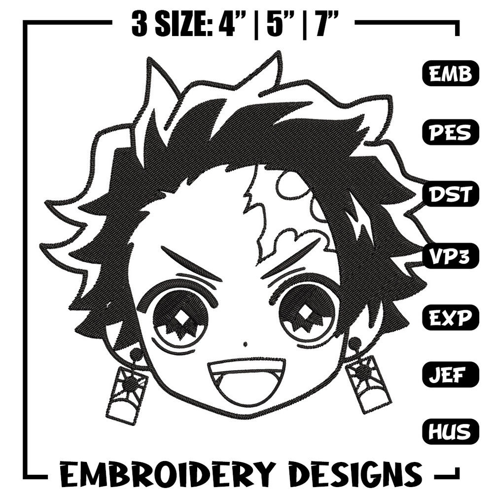 Tanjiro chibi Embroidery Design,Demon slayer Embroidery,Embroidery File,Anime Embroidery,Anime shirt, Digital download.jpg