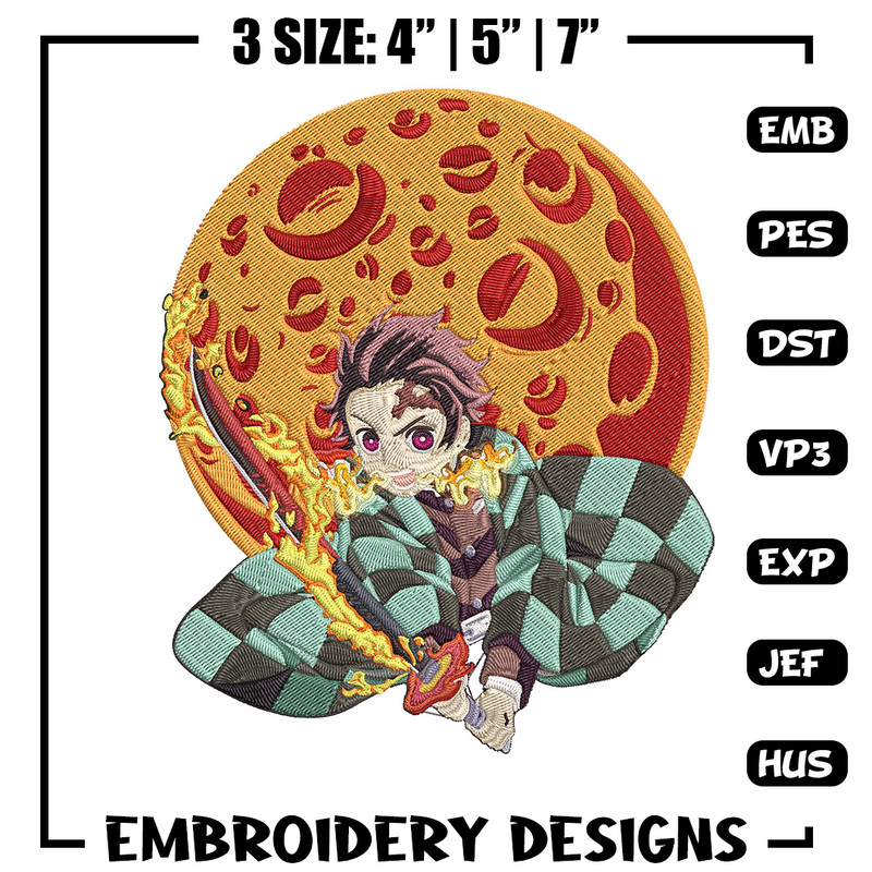 Tanjiro fire Embroidery Design, Demon slayer Embroidery,Embroidery File,Anime Embroidery, Anime shirt,Digital download.jpg