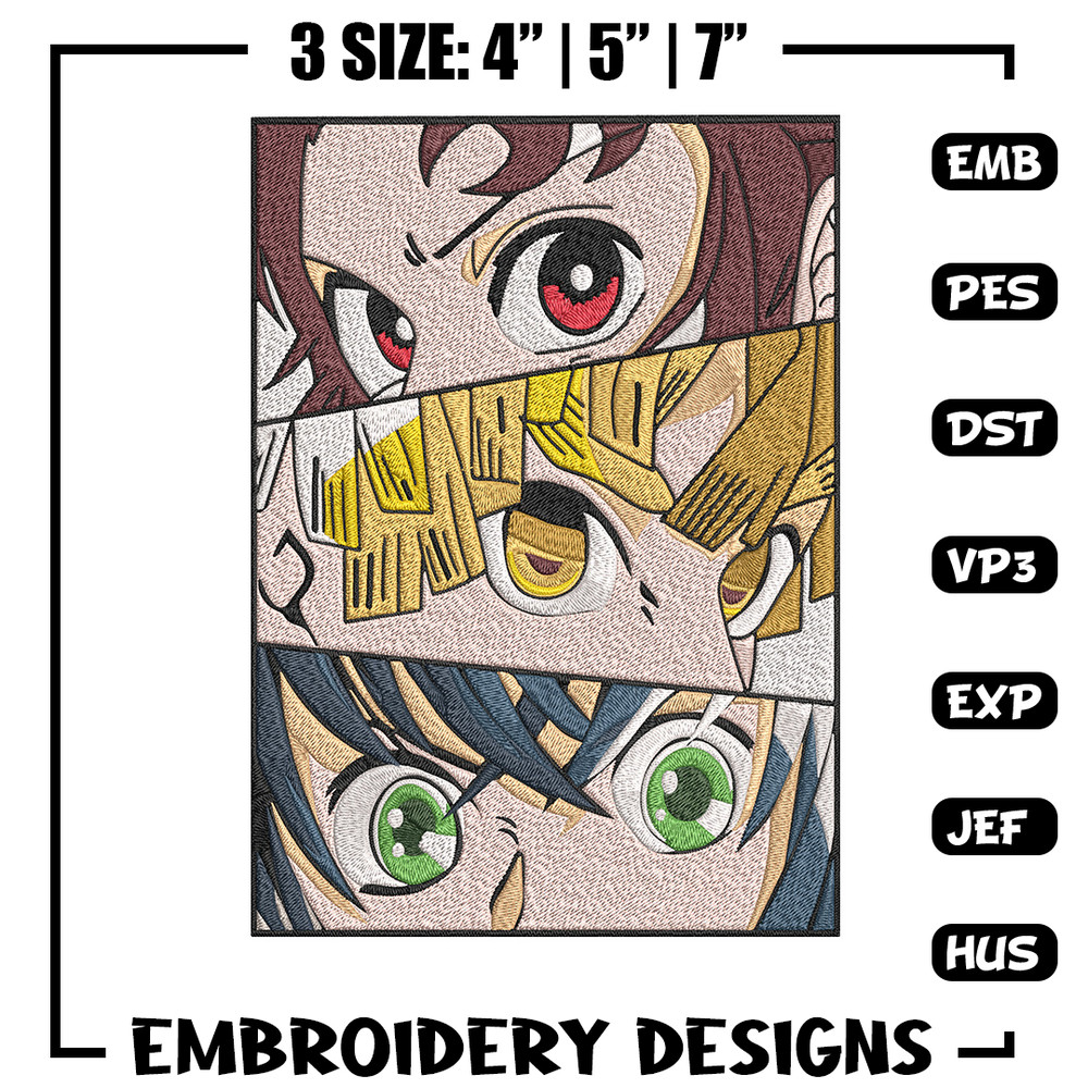 Tanjiro friends Embroidery Design, Demon slayer Embroidery,Embroidery File,Anime Embroidery,Anime shirt,Digital download.jpg