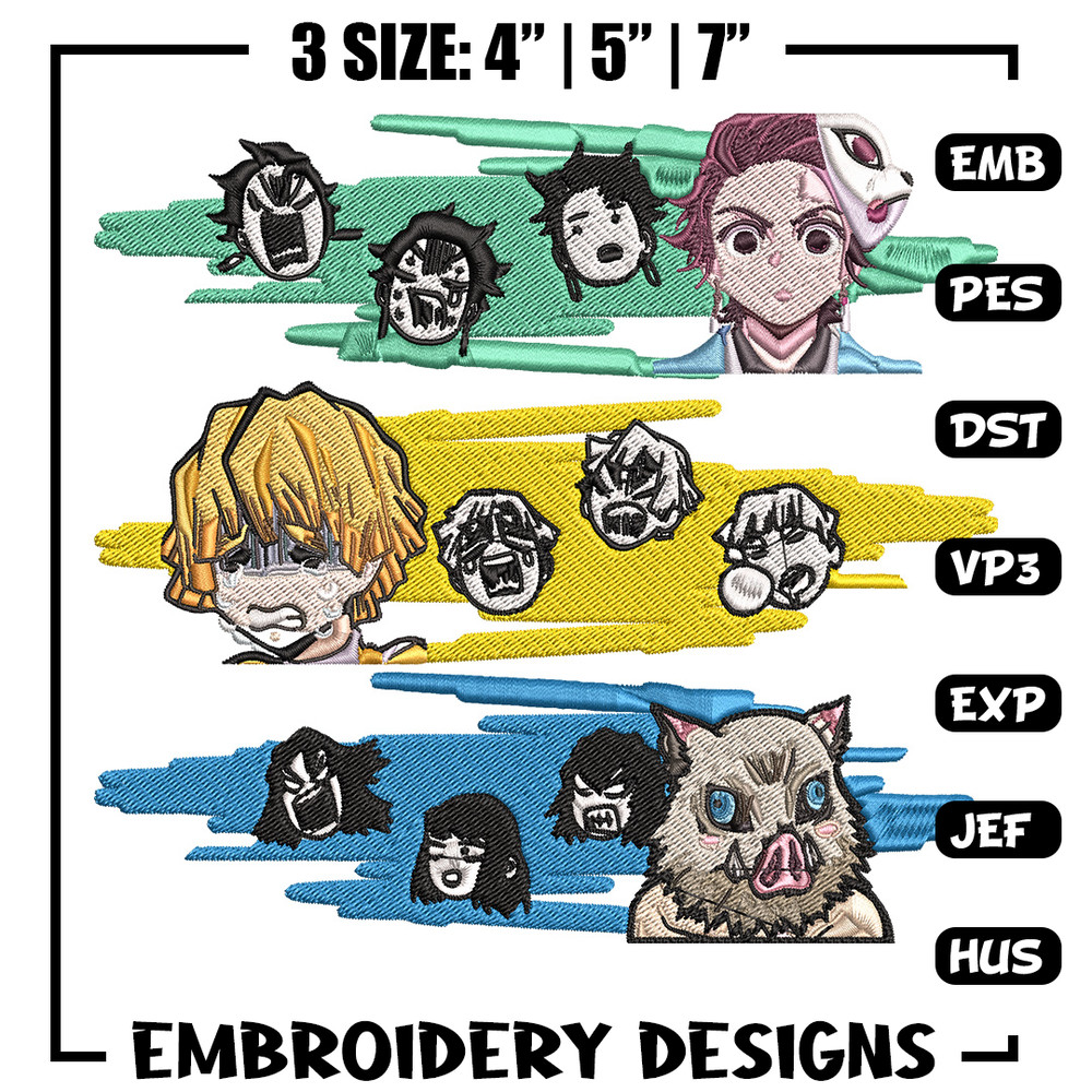 Tanjiro friends sticker Embroidery Design, Demon slayer Embroidery, Embroidery File,Chrismas Embroidery,Digital download.jpg