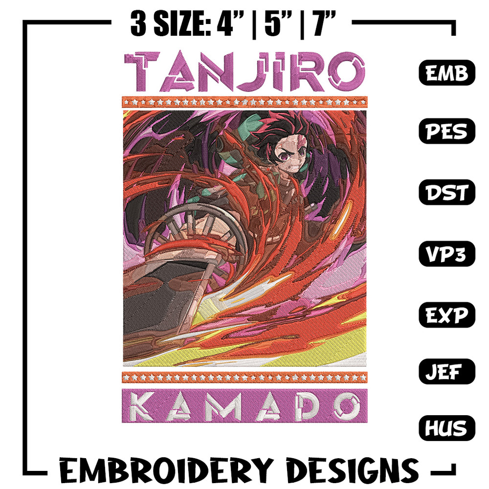 Tanjiro kamado Embroidery Design, Demon slayer Embroidery,Embroidery File,Anime Embroidery, Anime shirt,Digital download.jpg