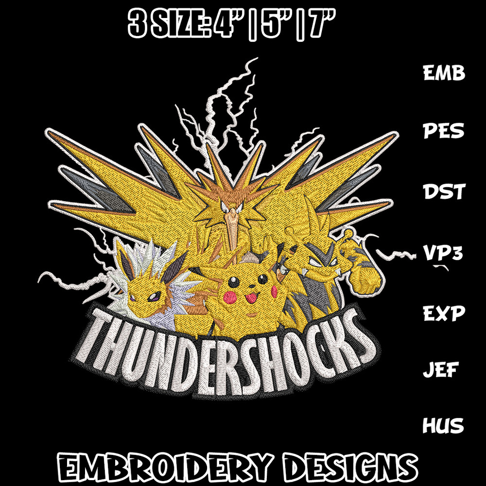 Thundersocks Embroidery Design, Pokemon Embroidery, Embroidery File, Anime Embroidery, Anime shirt, Digital download..jpg