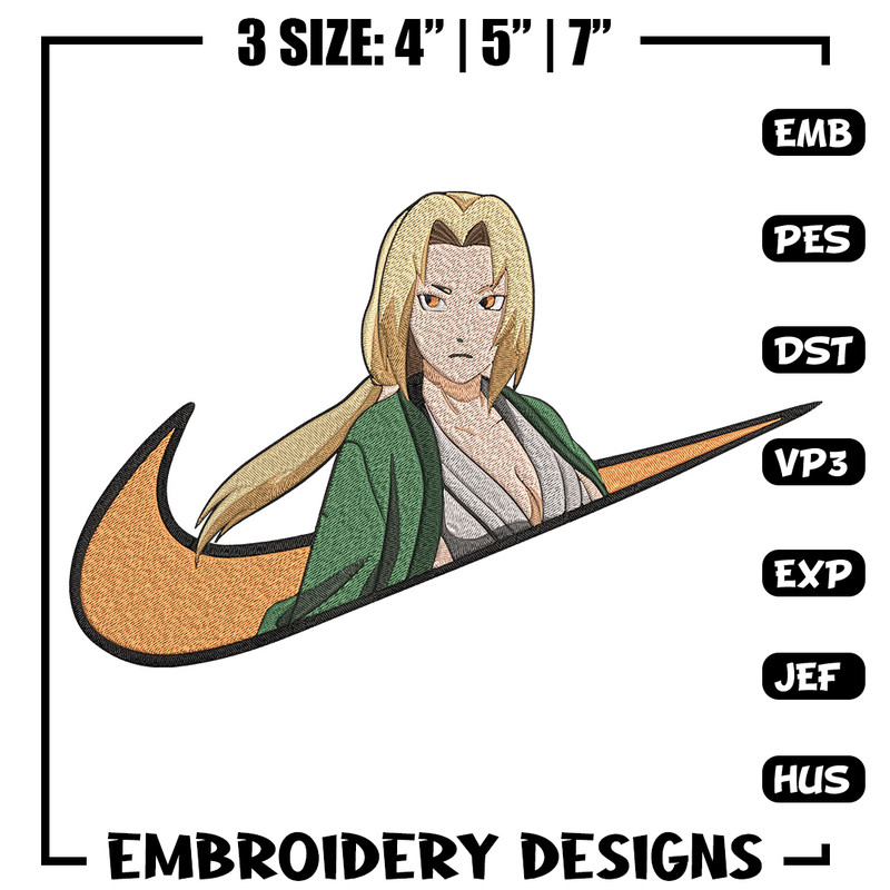 Tsunade x nike Embroidery Design, Naruto Embroidery, Embroidery File, Nike Embroidery, Anime shirt, Digital download.jpg