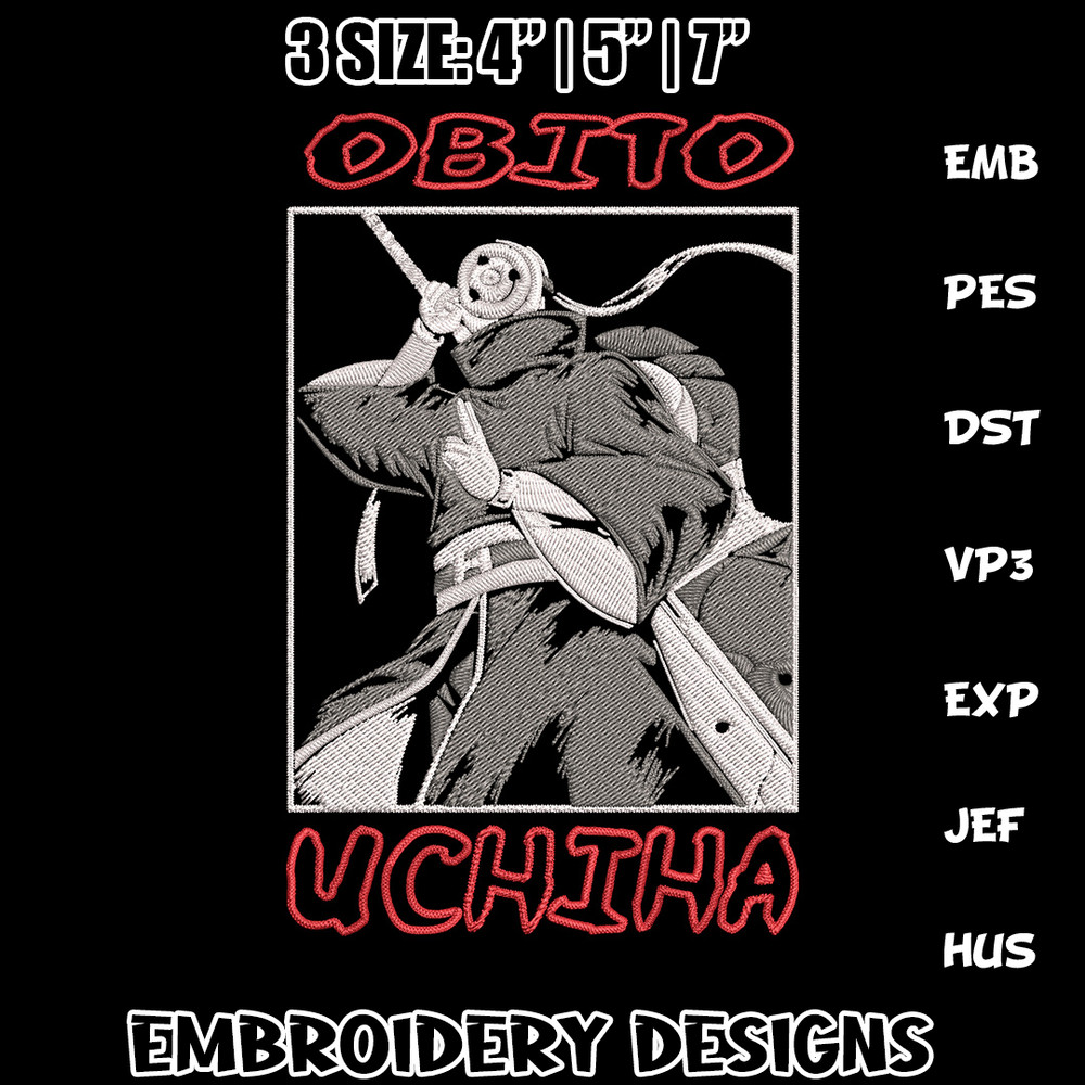 Uchiha Obito Embroidery Design, Naruto Embroidery, Embroidery File, Anime Embroidery,Anime shirt, Digital download.jpg