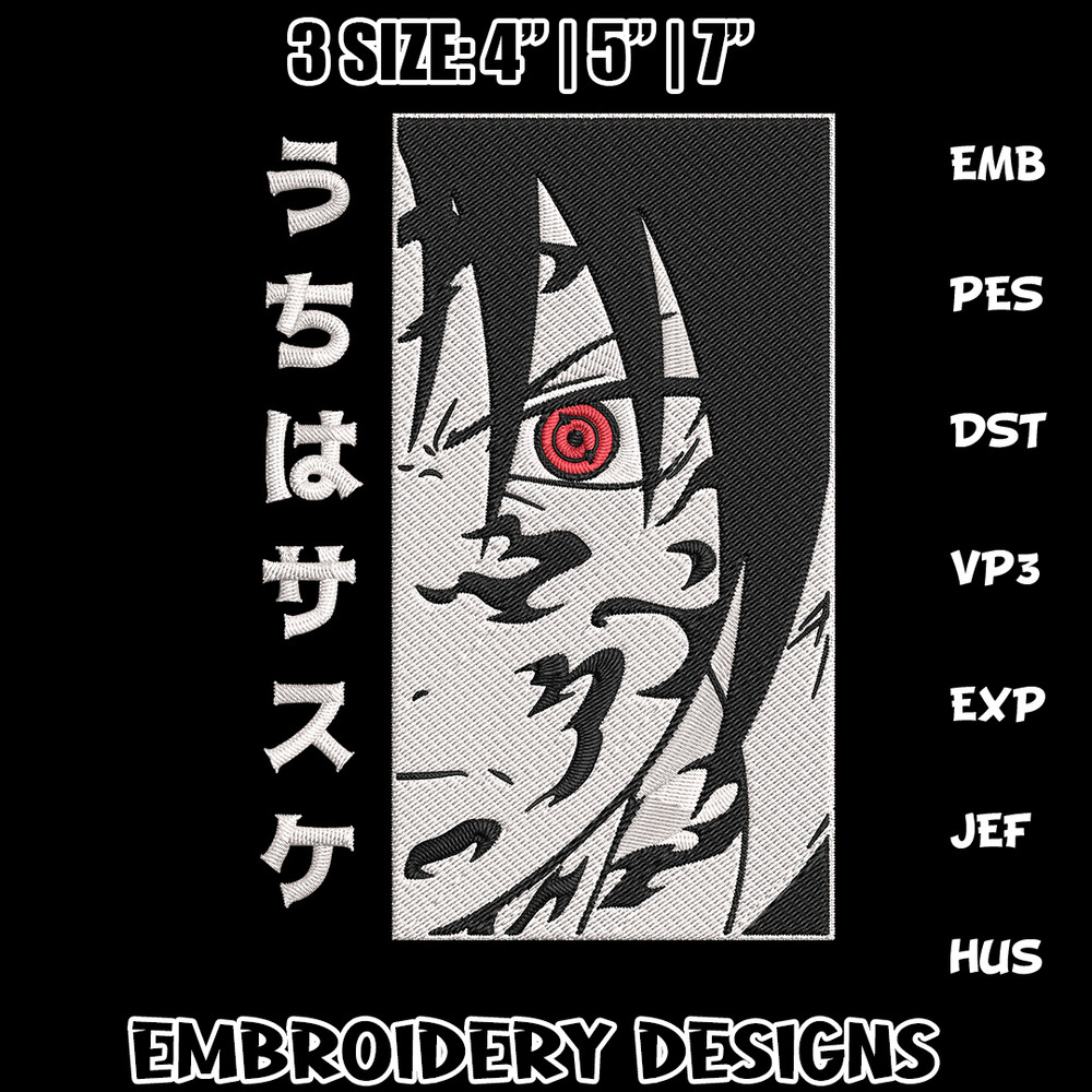 Uchiha Sasuke Embroidery Design, Naruto Embroidery, Embroidery File, Anime Embroidery, Anime shirt, Digital download..jpg