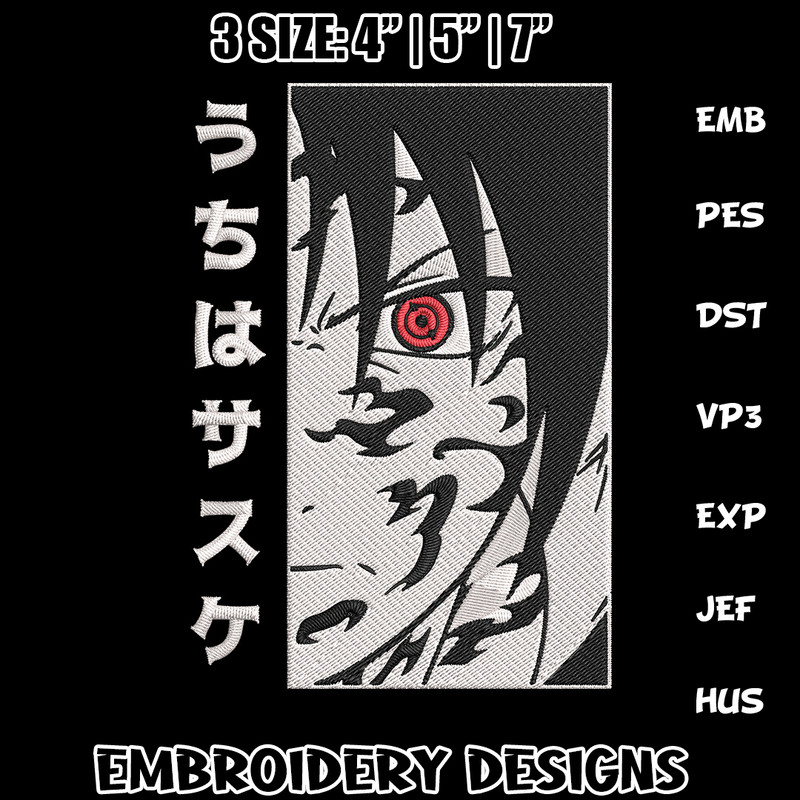 Uchiha Sasuke Embroidery Design, Naruto Embroidery, Embroidery File, Anime Embroidery, Anime shirt, Digital download..jpg