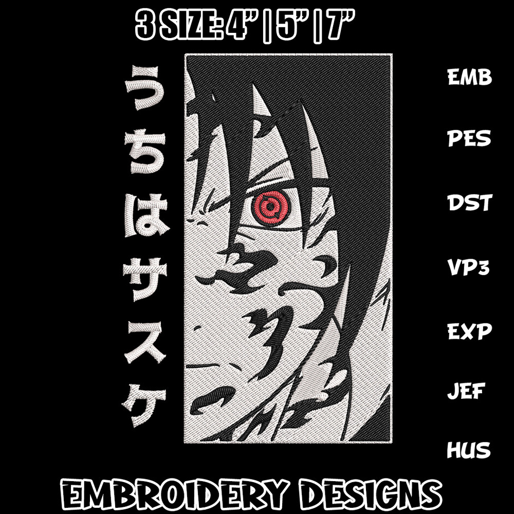 Uchiha Sasuke Embroidery Design, Naruto Embroidery, Embroidery File,Anime Embroidery, Anime shirt, Digital download..jpg